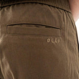 OLAF M BROEK Olaf Slim Elasticated Trousers Brown  - Match Laren