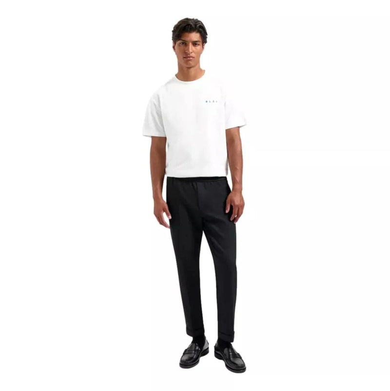 OLAF M BROEK XS / ZWART Olaf Getailleerde Slim Broek Met Elastiek Zwart - Match Laren