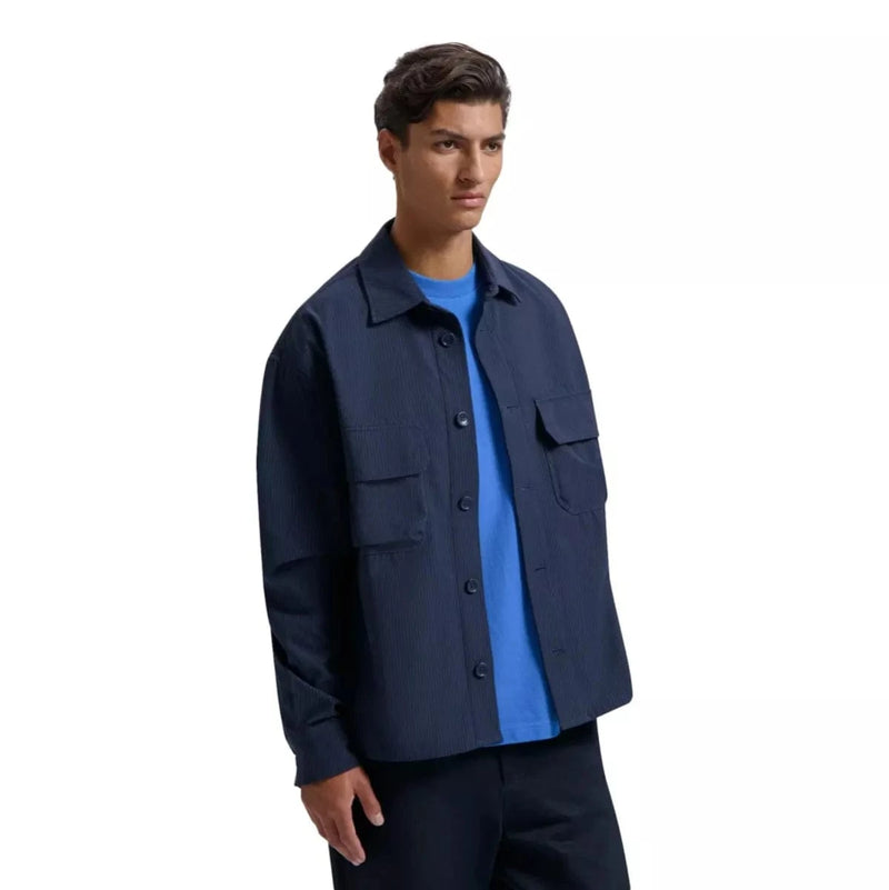 OLAF M SHIRT L / MARINE Olaf Bonded Pocket Overhemd Donkerblauw - Match Laren