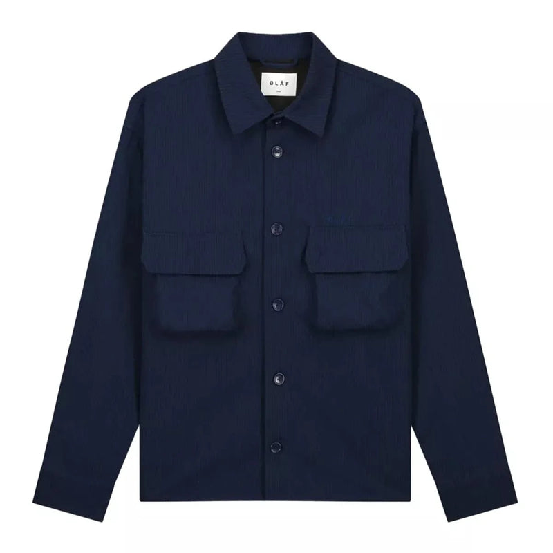 OLAF M SHIRT L / MARINE Olaf Bonded Pocket Overhemd Donkerblauw - Match Laren