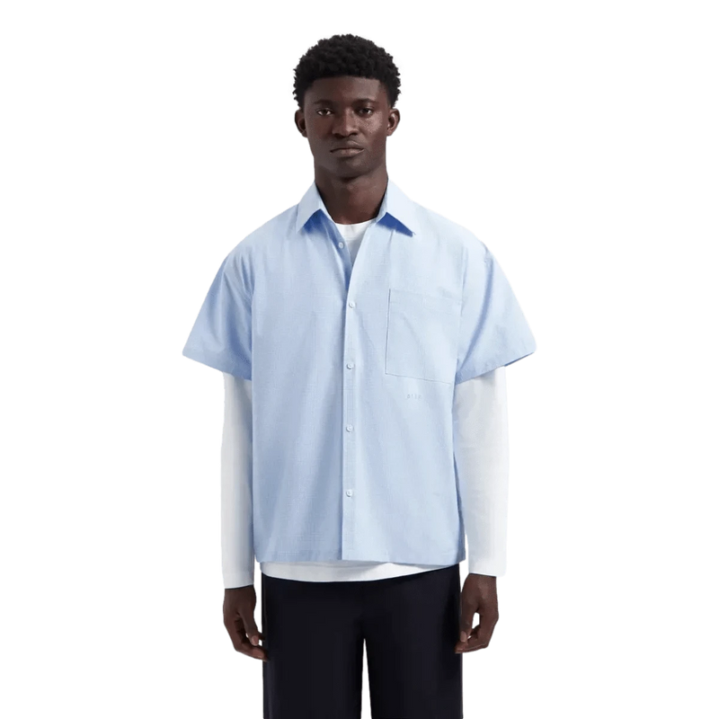 OLAF M SHIRT Olaf Boxy Shirt Mini Check Lichtblauw - Match Laren