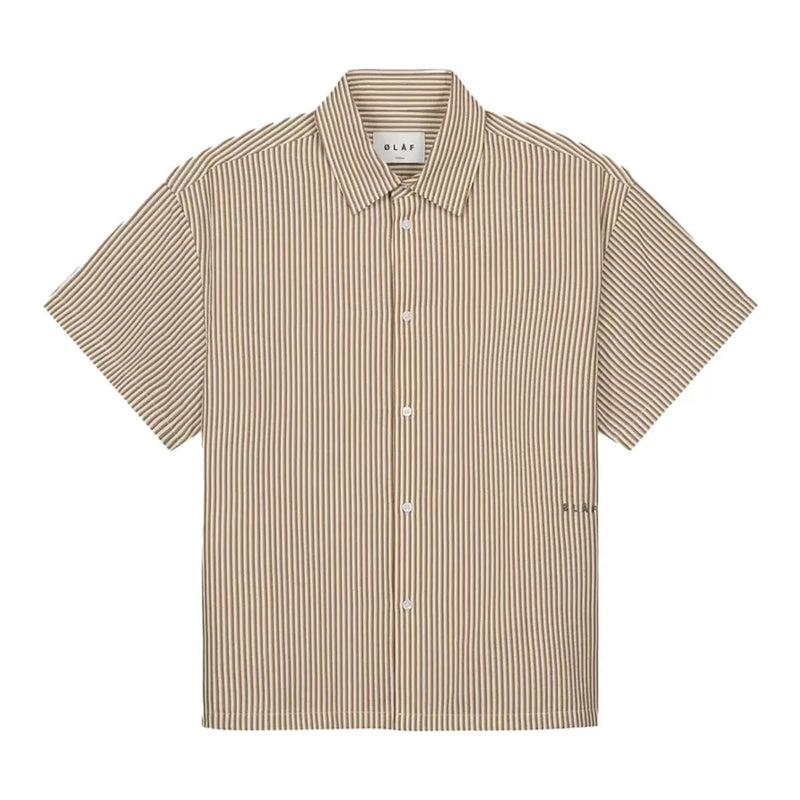 OLAF M SHIRT Olaf Seersucker Stripe Shirt Cinnamon - Match Laren