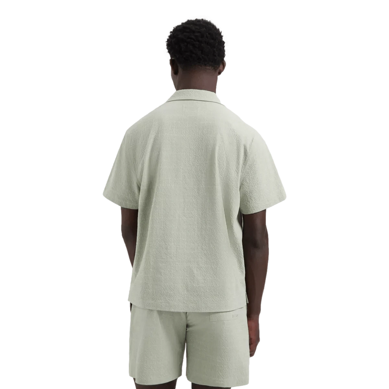 OLAF M SHIRT Olaf Shirt Fine Check Camp Lichtgroen - Match Laren
