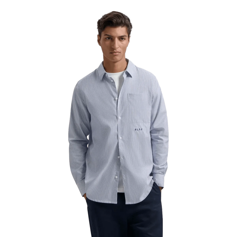 OLAF M SHIRT Olaf Shirt Oxford Stripe Marine Combi - Match Laren