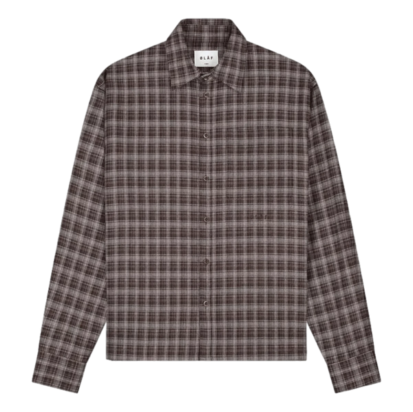 OLAF M SHIRT S / BRUIN COMBI Olaf Plaid Boxy Shirt Hot Fudge - Match Laren