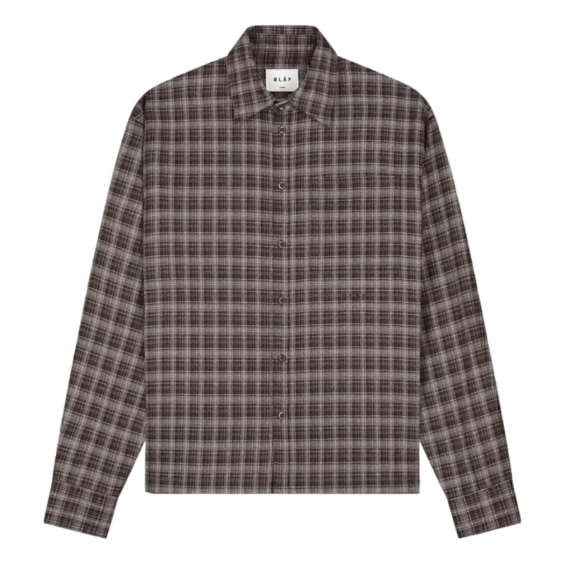 OLAF M SHIRT S / BRUIN COMBI Olaf Plaid Boxy Shirt Hot Fudge - Match Laren