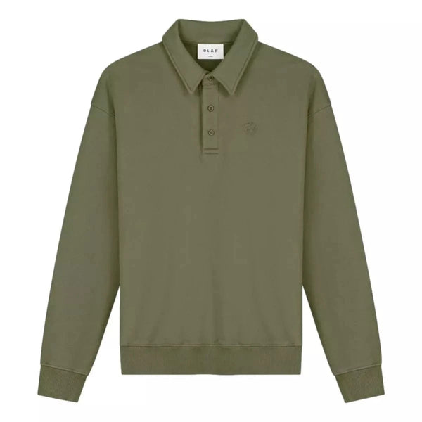 OLAF M SWEATER M / OLIJF Olaf Signature Oversized Trui Olijfgroen - Match Laren