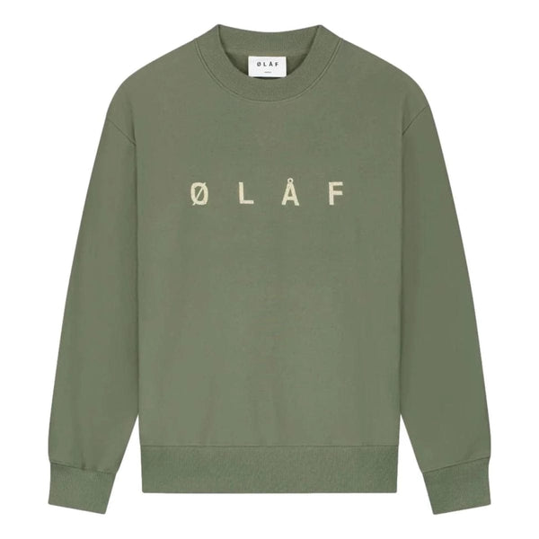 OLAF M SWEATER OLAF Embroidered Crewneck Olijf - Match Laren