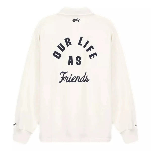 OLAF M SWEATER Olaf Varsity Polo Sweater Off White - Match Laren