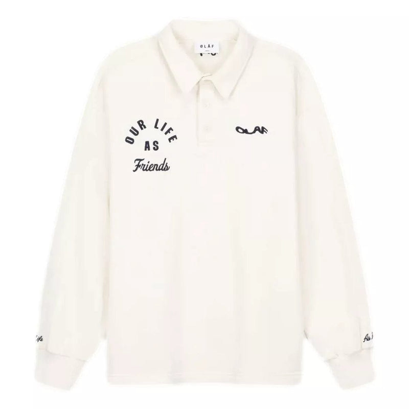 OLAF M SWEATER Olaf Varsity Polo Sweater Off White - Match Laren