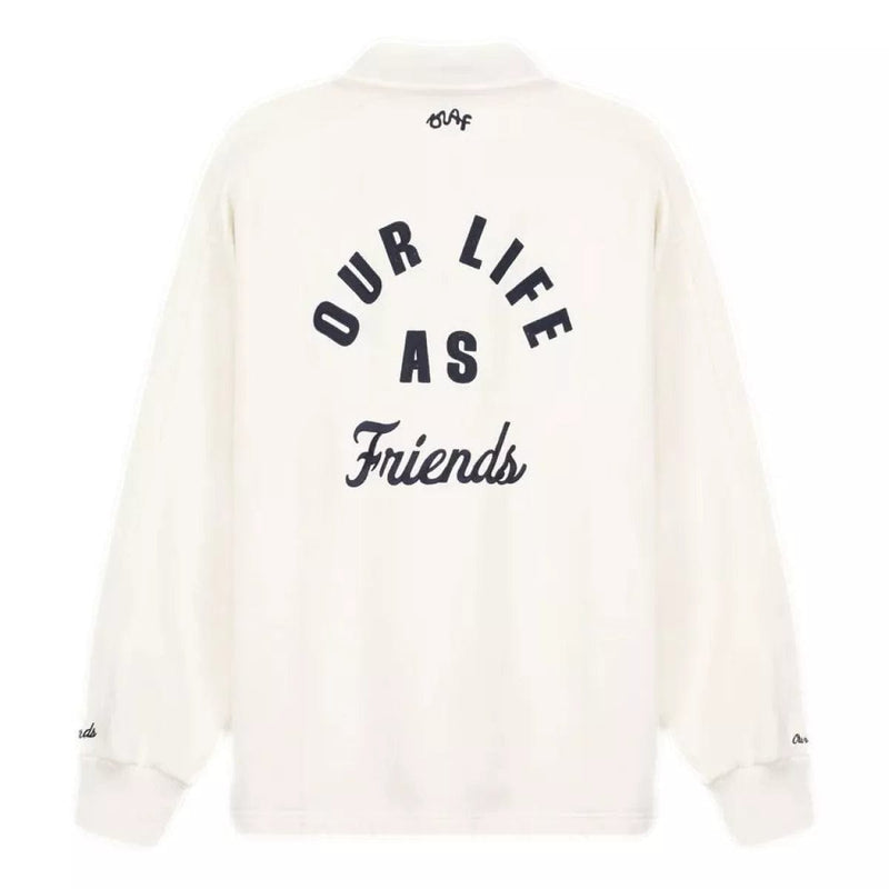 OLAF M SWEATER Olaf Varsity Polo Sweater Off White - Match Laren