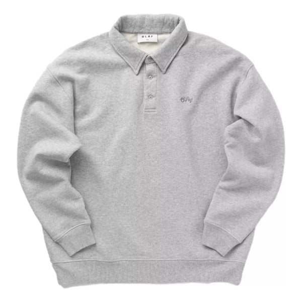 OLAF M SWEATER XS / GRIJS MELEE Olaf Signature Polo Oversized Lichtgrijs - Match Laren