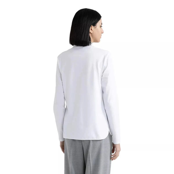 PESERICO M BLOUSE 42 / WIT COMBI Peserico Popeline En Katoenen Jersey Overhemd Wit - Match Laren