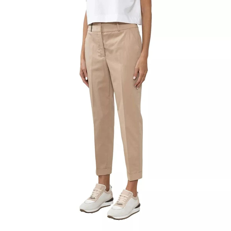 PESERICO M BROEK 38 / CAMEL Peserico Dames Broek Camel - Match Laren
