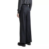 PESERICO M BROEK 42 / ANTRACIET Peserico Lurex Wollen Flanellen Klassieke Broek Antraciet - Match Laren