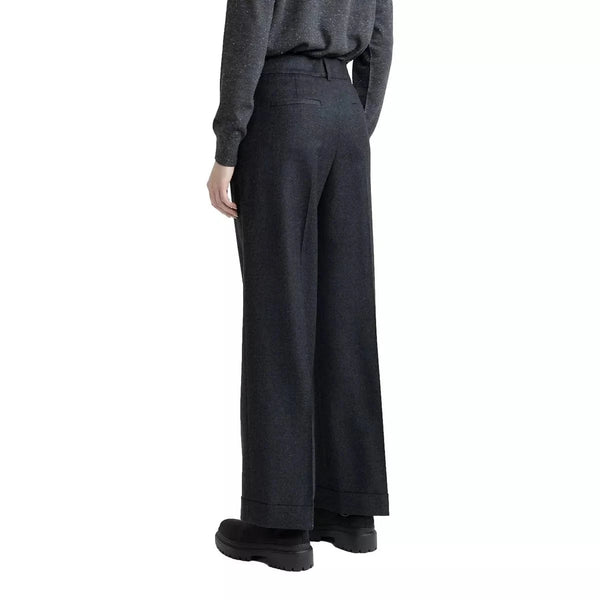 PESERICO M BROEK 42 / ANTRACIET Peserico Lurex Wollen Flanellen Klassieke Broek Antraciet - Match Laren