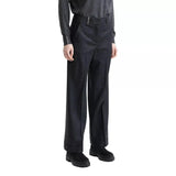 PESERICO M BROEK 42 / ANTRACIET Peserico Lurex Wollen Flanellen Klassieke Broek Antraciet - Match Laren