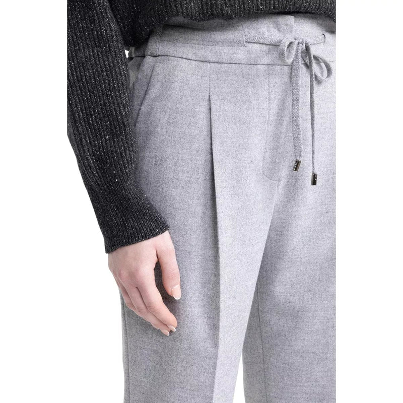 PESERICO M BROEK Peserico Lichte Flanellen Joggers Grijs Melee - Match Laren