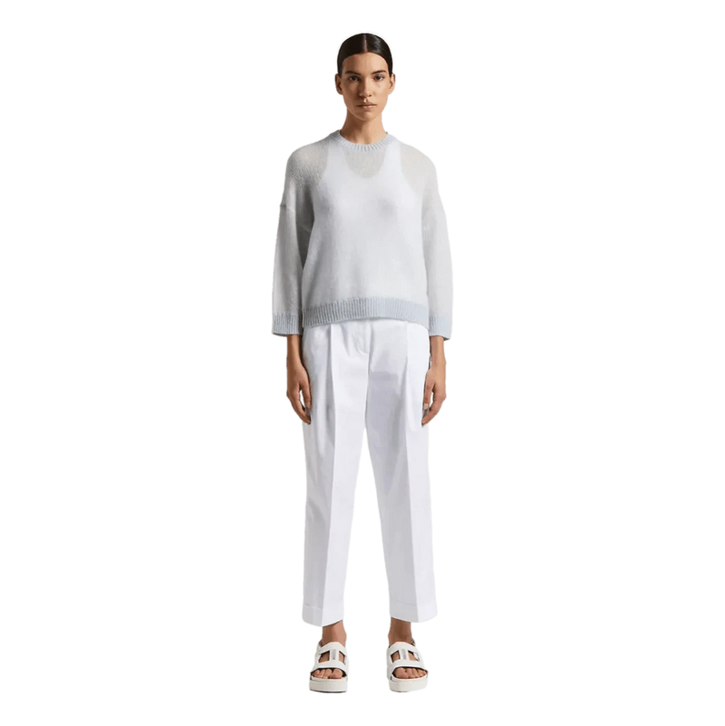 PESERICO M TRUI Peserico Sweater Van Scheerwol en Alpacagaren Lichtgrijs - Match Laren