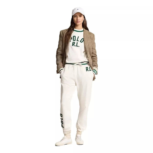 POLO RALPH LAUREN J BROEK L / OFF WHITE COMBI Polo Ralph Lauren Fleece Joggingbroek Off White - Match Laren