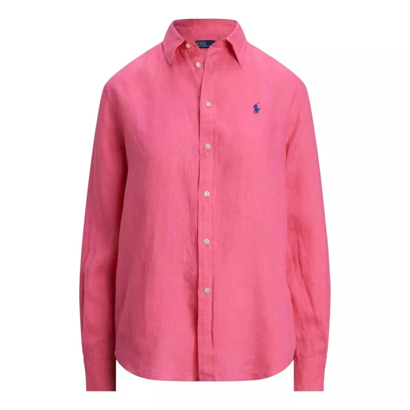 POLO RALPH LAUREN M BLOUSE Polo Ralph Lauren Classic fit linnen overhemd dames roze - Match Laren