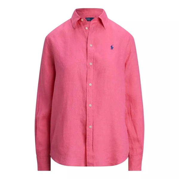 POLO RALPH LAUREN M BLOUSE S / FUCHSIA Polo Ralph Lauren Classic fit linnen overhemd dames roze - Match Laren