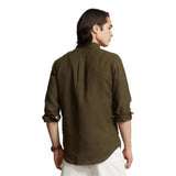 POLO RALPH LAUREN M SHIRT Polo Ralph Lauren Linnen Overhemd Army - Match Laren