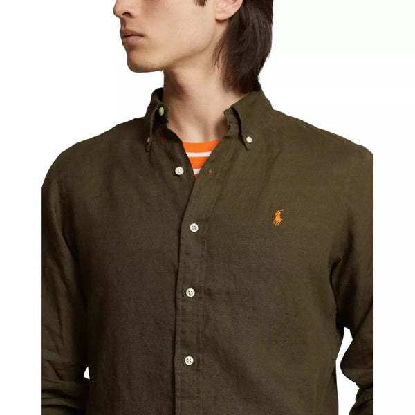 POLO RALPH LAUREN M SHIRT Polo Ralph Lauren Linnen Overhemd Army - Match Laren