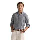 POLO RALPH LAUREN M SHIRT Polo Ralph Lauren Linnen Overhemd Gestreept Marine - Match Laren