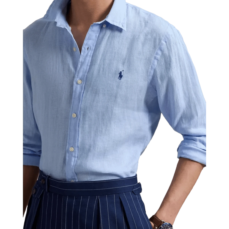 POLO RALPH LAUREN M SHIRT Polo Ralph Lauren Linnen Overhemd Lichtblauw - Match Laren