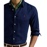 POLO RALPH LAUREN M SHIRT Polo Ralph Lauren Linnen Overhemd Marine - Match Laren