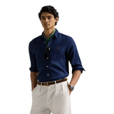 POLO RALPH LAUREN M SHIRT Polo Ralph Lauren Linnen Overhemd Marine - Match Laren
