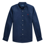 POLO RALPH LAUREN M SHIRT Polo Ralph Lauren Linnen Overhemd Marine - Match Laren