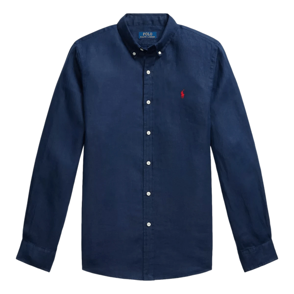 POLO RALPH LAUREN M SHIRT Polo Ralph Lauren Linnen Overhemd Marine - Match Laren