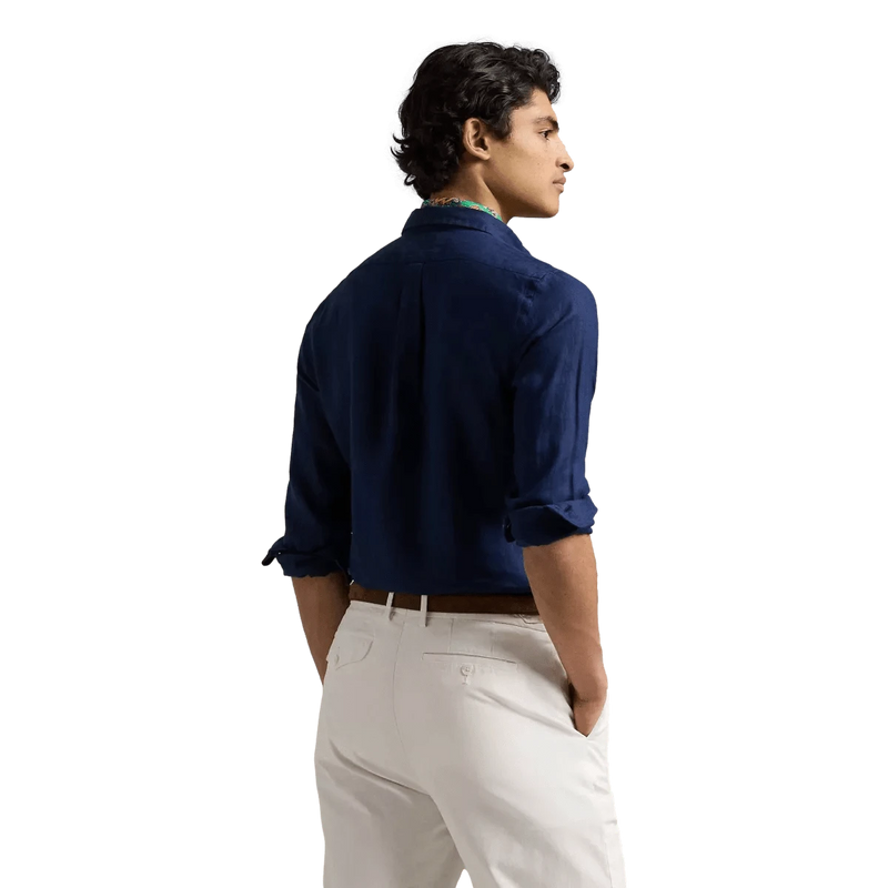 POLO RALPH LAUREN M SHIRT Polo Ralph Lauren Linnen Overhemd Marine - Match Laren