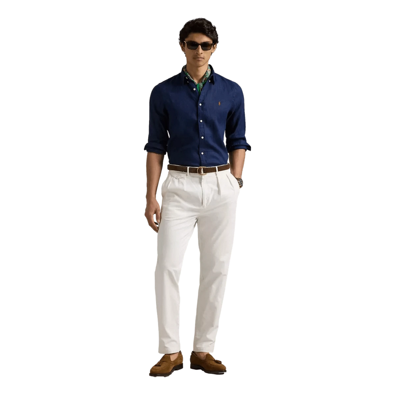 POLO RALPH LAUREN M SHIRT Polo Ralph Lauren Linnen Overhemd Marine - Match Laren
