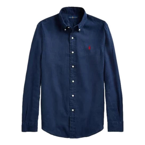 POLO RALPH LAUREN M SHIRT Polo Ralph Lauren Linnen Overhemd Marine - Match Laren