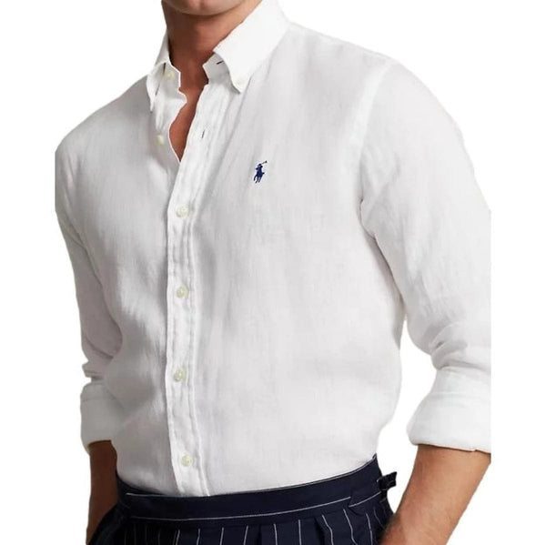 POLO RALPH LAUREN M SHIRT Polo Ralph Lauren Linnen Overhemd Wit - Match Laren