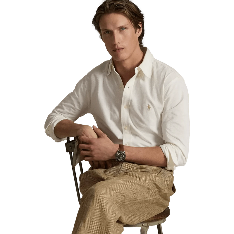 POLO RALPH LAUREN M SHIRT Polo Ralph Lauren Mesh Overhemd Creme - Match Laren