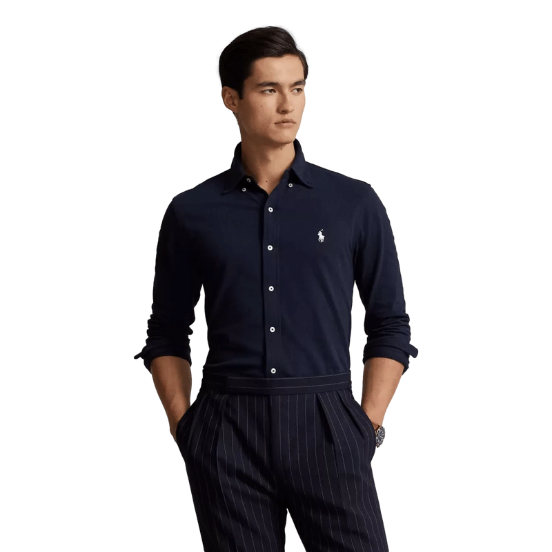 POLO RALPH LAUREN M SHIRT Polo Ralph Lauren Mesh Overhemd Marine - Match Laren