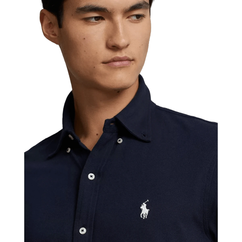 POLO RALPH LAUREN M SHIRT Polo Ralph Lauren Mesh Overhemd Marine - Match Laren