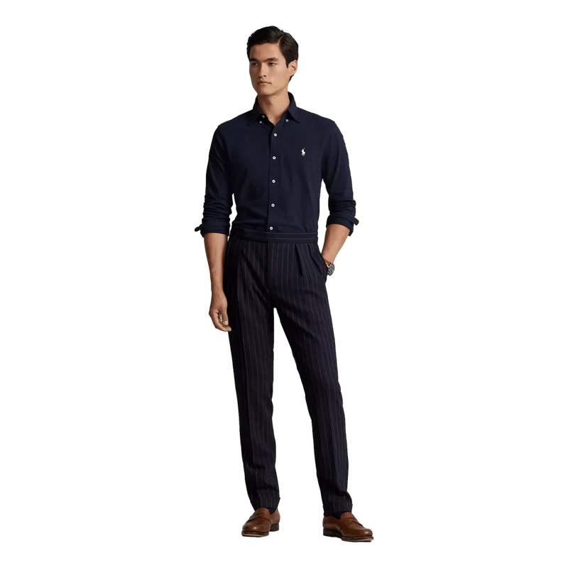 POLO RALPH LAUREN M SHIRT Polo Ralph Lauren Mesh Overhemd Marine - Match Laren