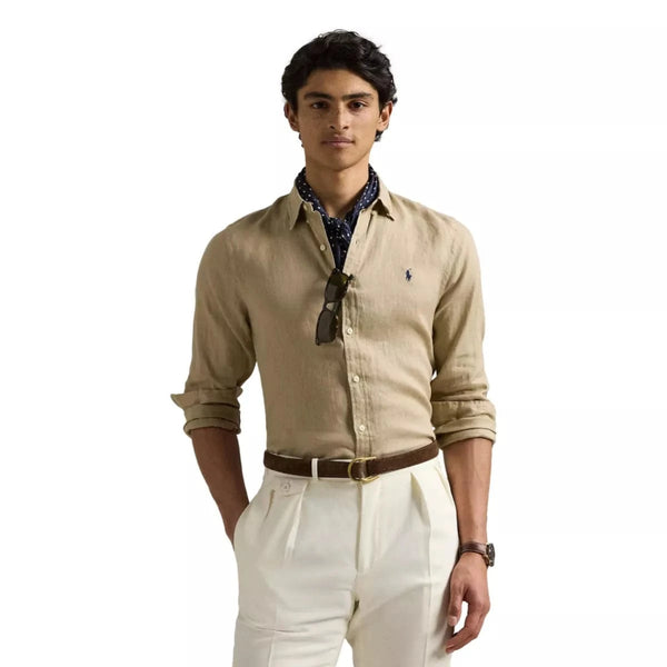 POLO RALPH LAUREN M SHIRT Polo Ralph Lauren Slim Fit Linnen Overhemd Zand - Match Laren
