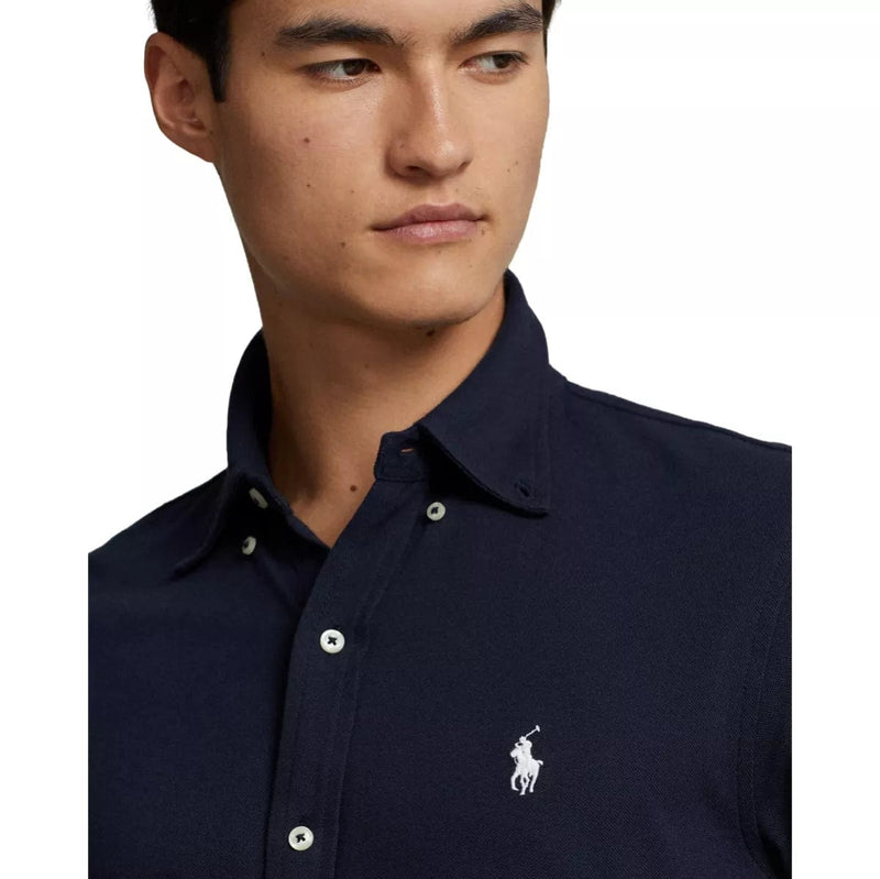 POLO RALPH LAUREN M SHIRT Polo Ralph Lauren Vederlicht Mesh Overhemd Donker Blauw - Match Laren