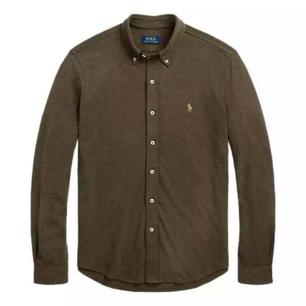 POLO RALPH LAUREN M SHIRT S / OLIJF Polo Ralph Lauren Vederlicht Mesh Overhemd Olijf - Match Laren