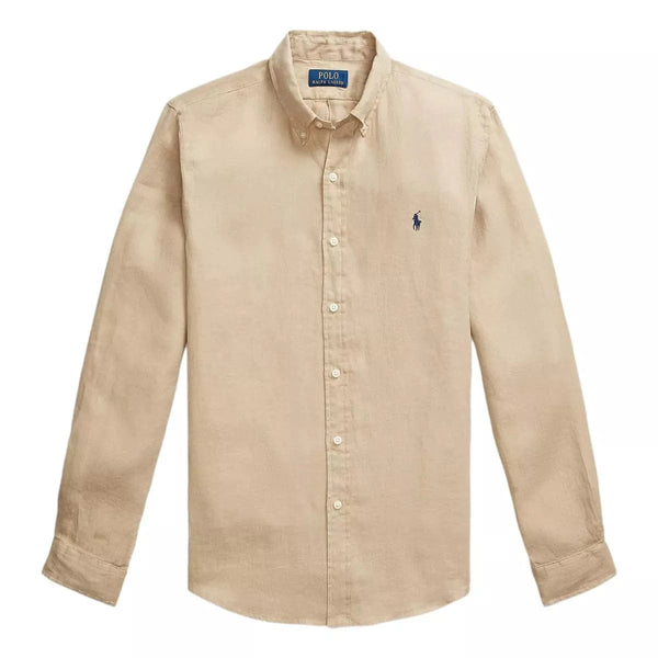 POLO RALPH LAUREN M SHIRT S / ZAND Polo Ralph Lauren Slim Fit Linnen Overhemd Zand - Match Laren