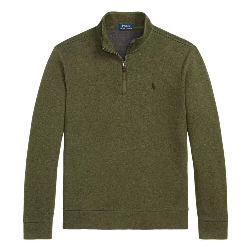 POLO RALPH LAUREN M TRUI Polo Ralph Lauren Double-Knit Mesh Trui Met Kwartrits Olijf - Match Laren