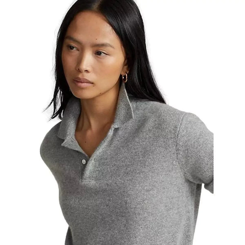 POLO RALPH LAUREN M TRUI S / GRIJS MELEE Polo Ralph Lauren Cashmere Polo-Collar Jumper - Match Laren