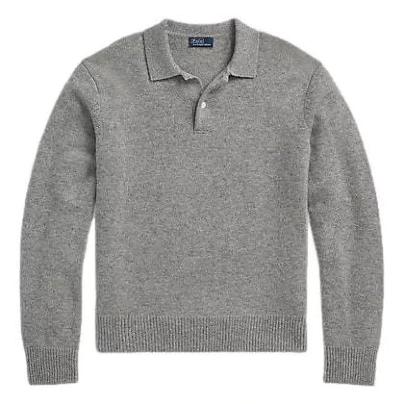 POLO RALPH LAUREN M TRUI S / GRIJS MELEE Polo Ralph Lauren Cashmere Polo-Collar Jumper - Match Laren
