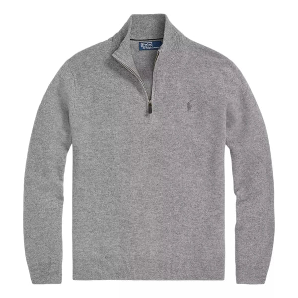 POLO RALPH LAUREN M TRUI XL / GRIJS MELEE Polo Ralph Lauren Wollen Trui Kwartrits Grijs - Match Laren
